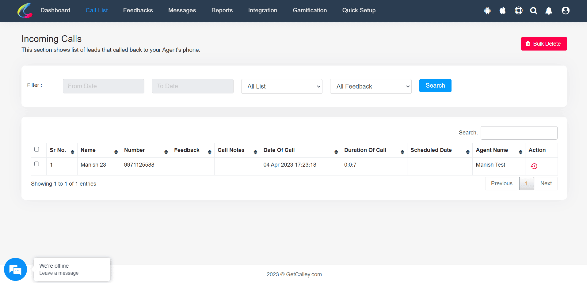 Incoming Calls Tracking 05